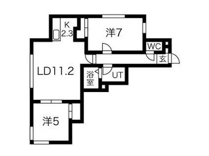 カームI (2LDK/2階)の間取り写真