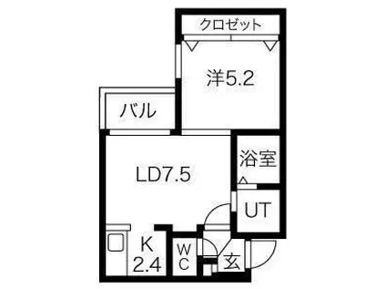 PARENTE N18(1LDK/4階)の間取り写真