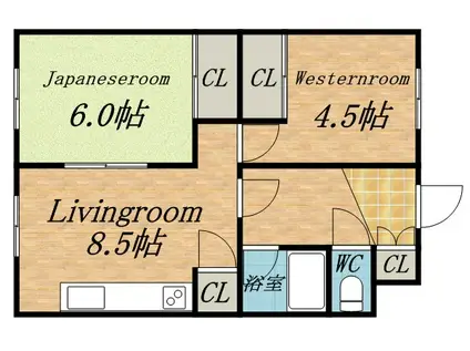 平中マンション(2LDK/1階)の間取り写真