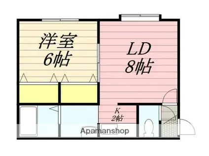 ラフィネ8(1LDK/2階)の間取り写真