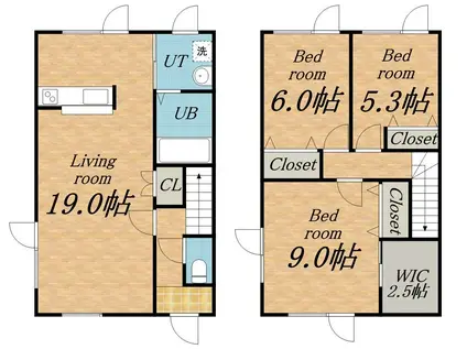 プルミエタウン(3LDK)の間取り写真