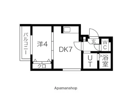 RAFFINE N20ウエスト(1DK/3階)の間取り写真