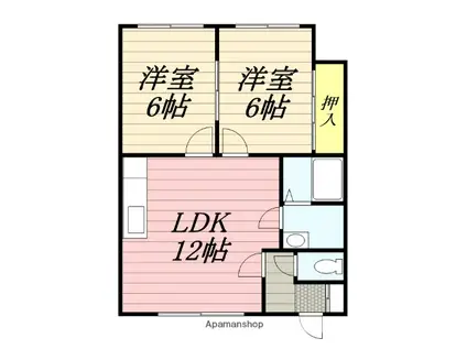 コーポ丸正(2LDK/2階)の間取り写真