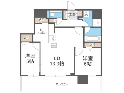 ONE札幌ステーションタワー(2LDK/31階)の間取り写真
