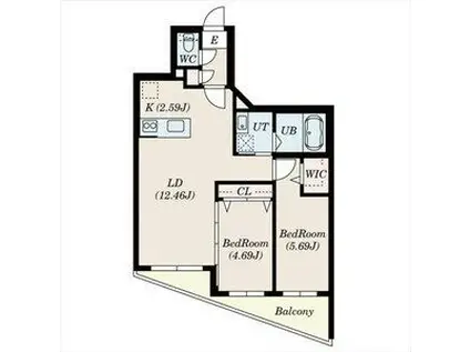 DIORE RESIDENCE SAPPORO(2LDK/3階)の間取り写真