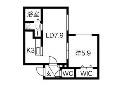 OLIVE環状東(1LDK/4階)の間取り写真