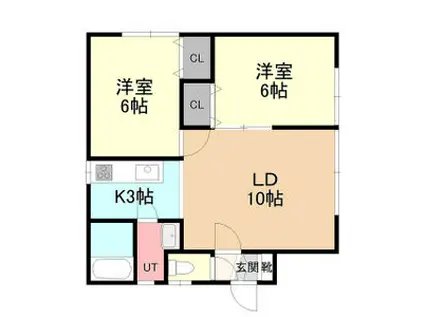 佐川ハウス(2LDK/2階)の間取り写真