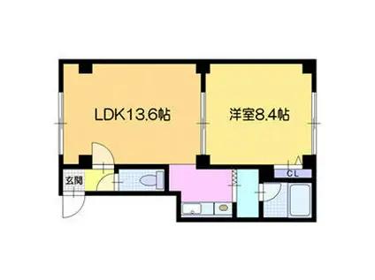 プロミネンス(1LDK/3階)の間取り写真