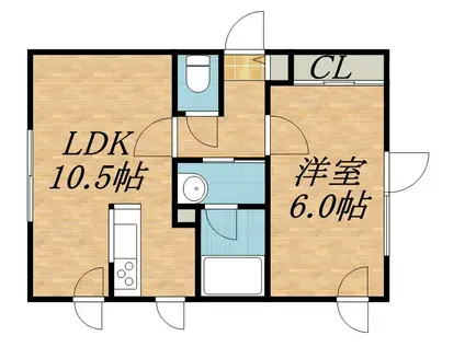 BAMBINI S(1LDK/2階)の間取り写真