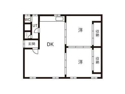 沼田アパートB棟(2DK/2階)の間取り写真