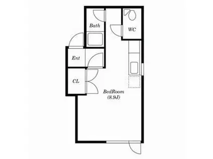 PLAZA IN 374(ワンルーム/3階)の間取り写真