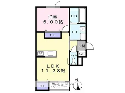I-TOWNみずほ(1LDK/2階)の間取り写真