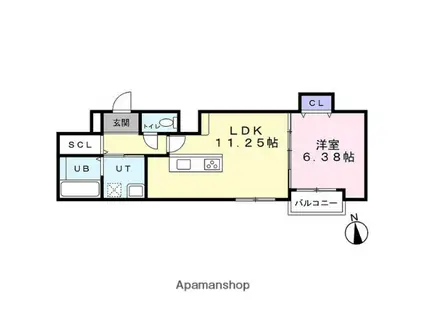 I-TOWNみずほ(1LDK/1階)の間取り写真