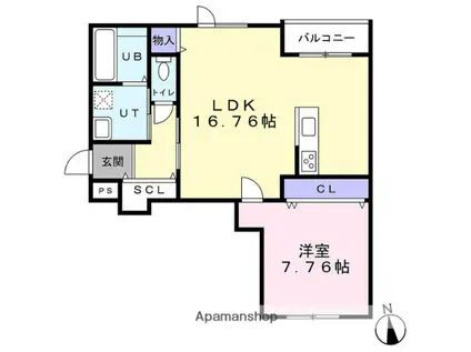 I-TOWNみずほ(1LDK/3階)の間取り写真