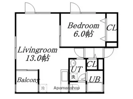 ベストセブン(1LDK/1階)の間取り写真