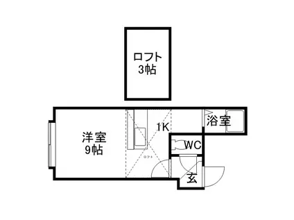 サンタフェ(ワンルーム/2階)の間取り写真