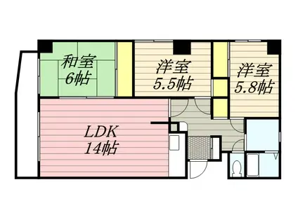 MILD発寒(3LDK/4階)の間取り写真