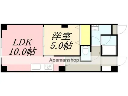 アールズコート桔梗(1LDK/3階)の間取り写真