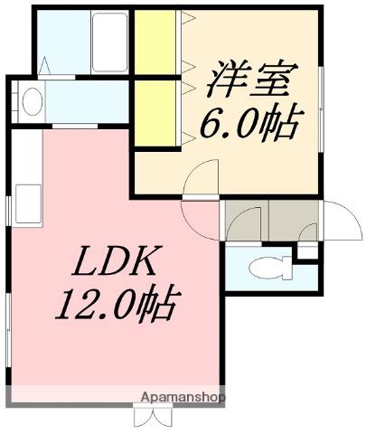 パークサイドB(1LDK/3階)の間取り写真