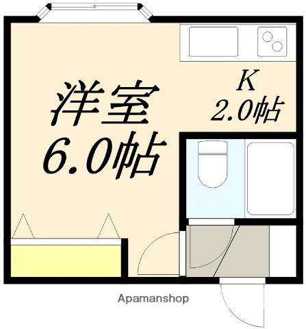 ファイブスタービル(1K/2階)の間取り写真