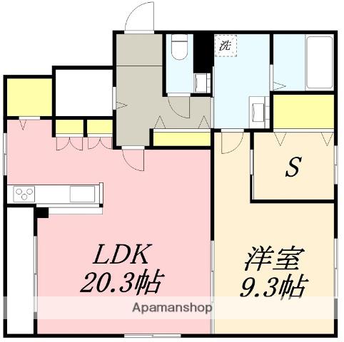 IMPERIAL S(1LDK/4階)の間取り写真