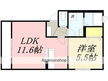 ルプランタン(1LDK/3階)の間取り写真