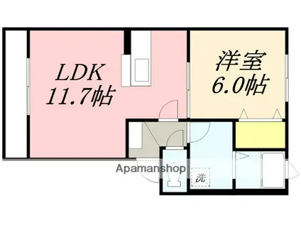 ルプランタン(1LDK/2階)の間取り写真