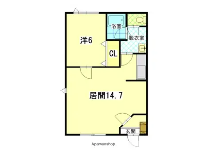 レストはまなす昭和A棟(1LDK/1階)の間取り写真