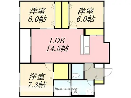 クレールマンション杉並(3LDK/2階)の間取り写真