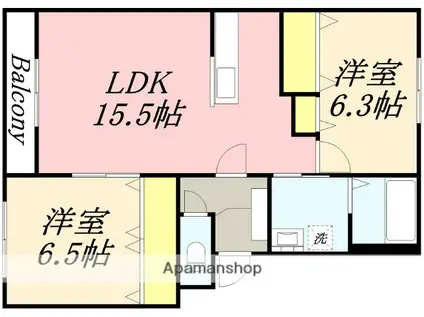 PRIMAVERA(2LDK/3階)の間取り写真