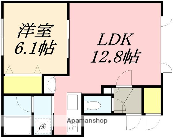 コーポイクタ21 1号棟(1LDK/2階)の間取り写真