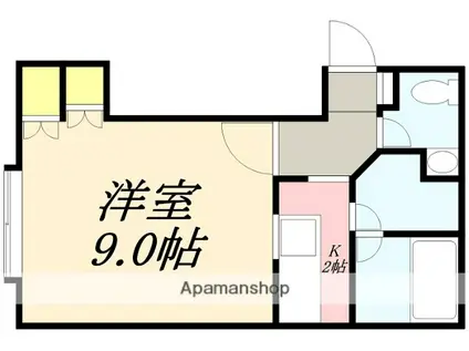 Uコートアネックス(1K/2階)の間取り写真