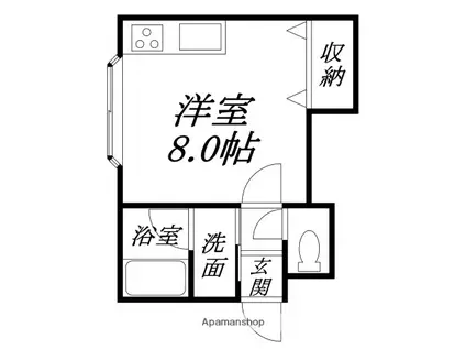 コーポラス上野(ワンルーム/2階)の間取り写真