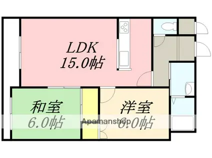 コルサ五稜郭(2LDK/3階)の間取り写真