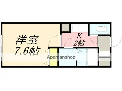 フォレストしらゆり(1K/3階)の間取り写真