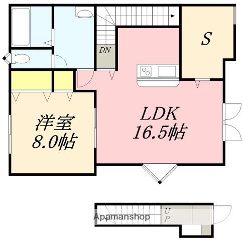 シャルムローズ(1LDK/2階)の間取り写真
