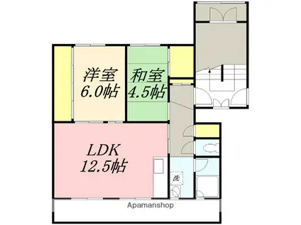 ビレッジハウス金堀2号棟(2LDK/1階)の間取り写真