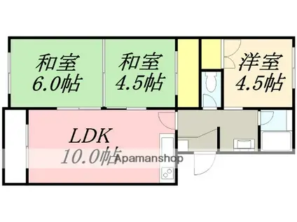 煉瓦台ハイツ(3LDK/2階)の間取り写真