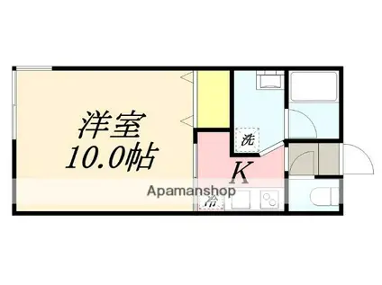 ヴィラエンジェル(1K/2階)の間取り写真