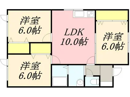 ニューカトレア朋(3LDK/1階)の間取り写真