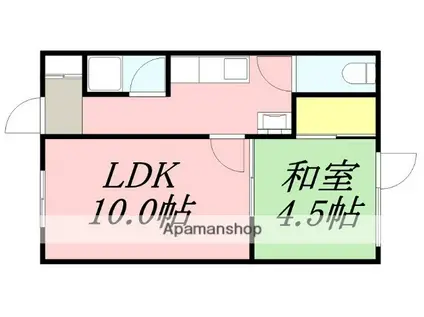 メゾンパティオ亀田港(1LDK/2階)の間取り写真