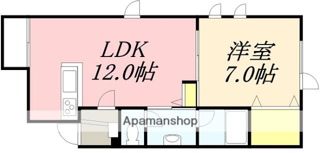 PETIT BONHEUR(1LDK/2階)の間取り写真
