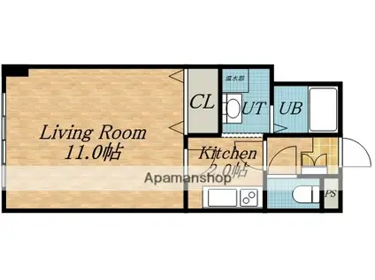 アールズフラット3(1K/3階)の間取り写真