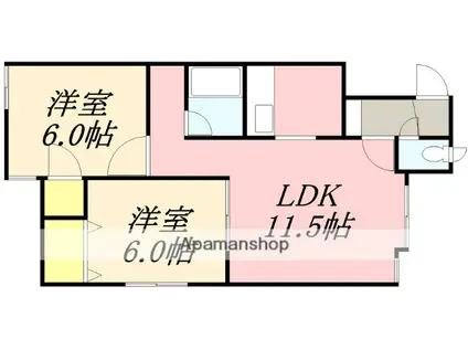ハイツユーアンディー(2LDK/2階)の間取り写真