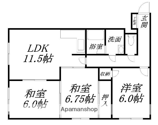 ピアコート21(3LDK/1階)の間取り写真
