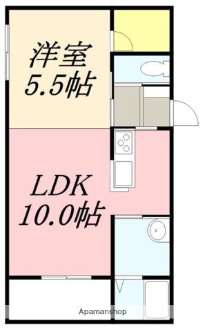 リコケット(1LDK/2階)の間取り写真