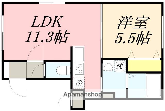 LEAF Ⅰ (1LDK/4階)の間取り写真