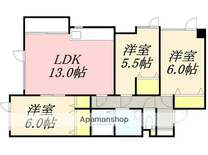 SITE EF(3LDK/6階)の間取り写真