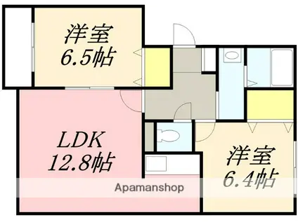 アンジュ中島(2LDK/3階)の間取り写真