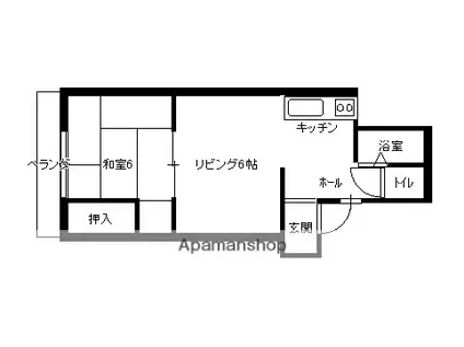 パークコート中島(1DK/3階)の間取り写真